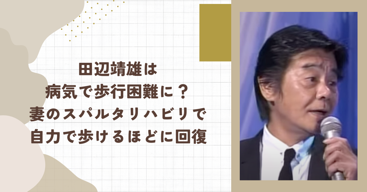 田辺靖雄は病気で歩行困難に？妻のスパルタリハビリで自力で歩けるほどに回復（タイトル画像）