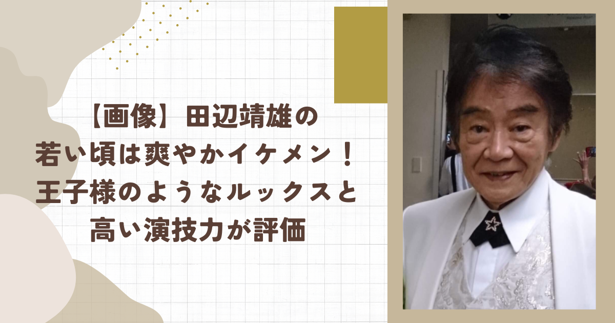 【画像】田辺靖雄の若い頃は爽やかイケメン！王子様のようなルックスと高い演技力が評価(タイトル画像)